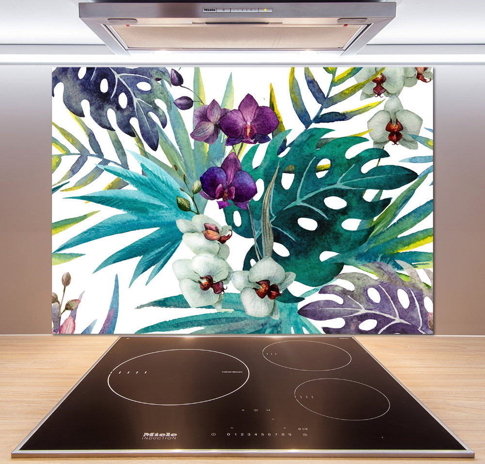 Cooker splashback Tropical flowers