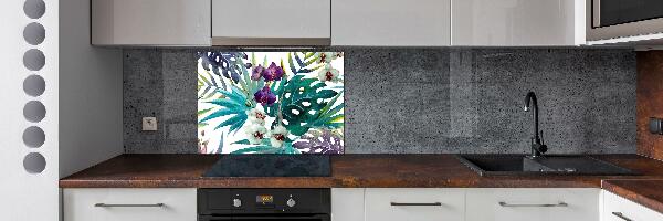 Cooker splashback Tropical flowers