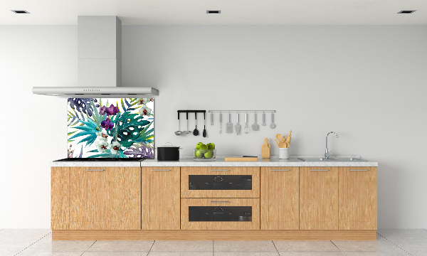 Cooker splashback Tropical flowers