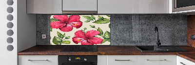 Cooker splashback Pink hibiscus