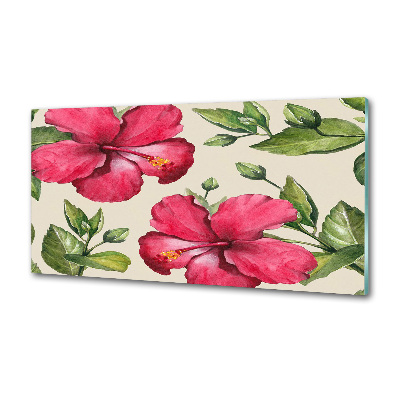 Cooker splashback Pink hibiscus