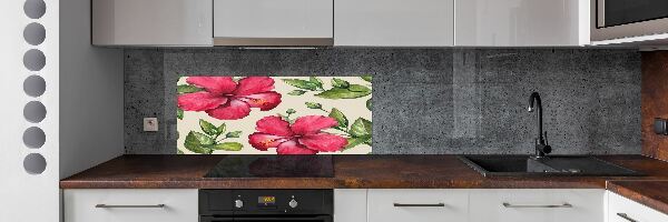 Cooker splashback Pink hibiscus