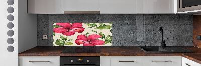 Cooker splashback Pink hibiscus