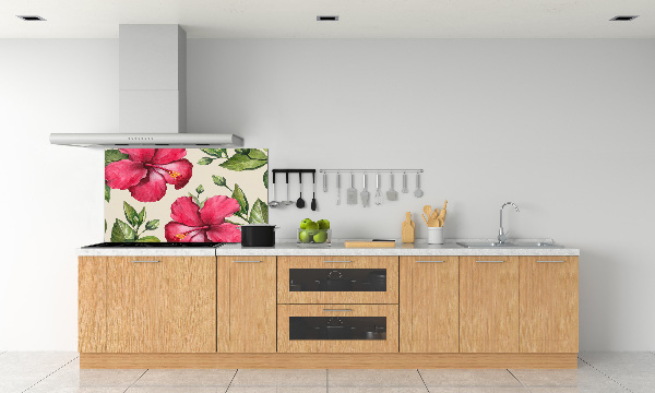 Cooker splashback Pink hibiscus