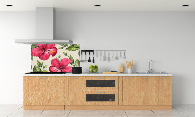 Cooker splashback Pink hibiscus