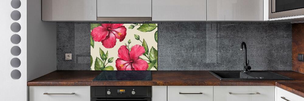 Cooker splashback Pink hibiscus