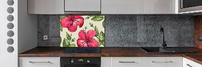 Cooker splashback Pink hibiscus