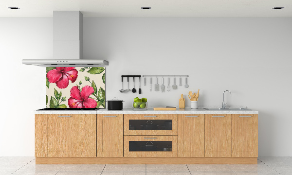 Cooker splashback Pink hibiscus