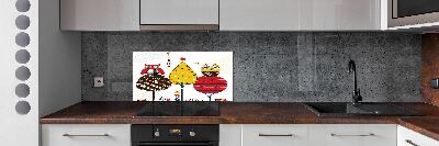 Kitchen splashback Owls on a tree