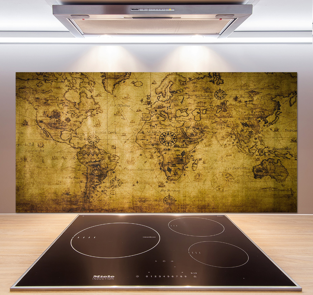 Cooker splashback Old map of the world