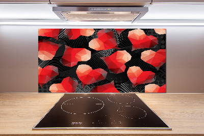 Cooker splashback Geometric hearts