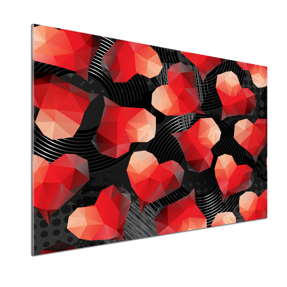 Cooker splashback Geometric hearts