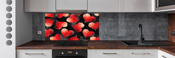 Cooker splashback Geometric hearts