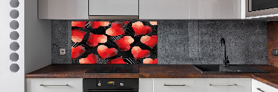 Cooker splashback Geometric hearts