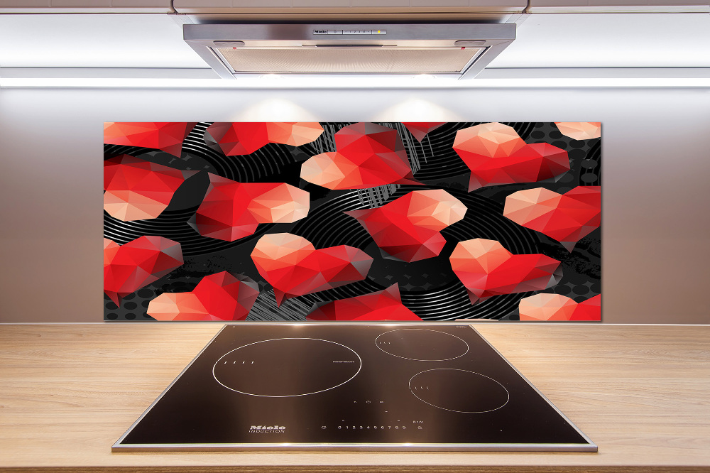 Cooker splashback Geometric hearts