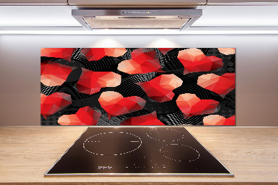 Cooker splashback Geometric hearts