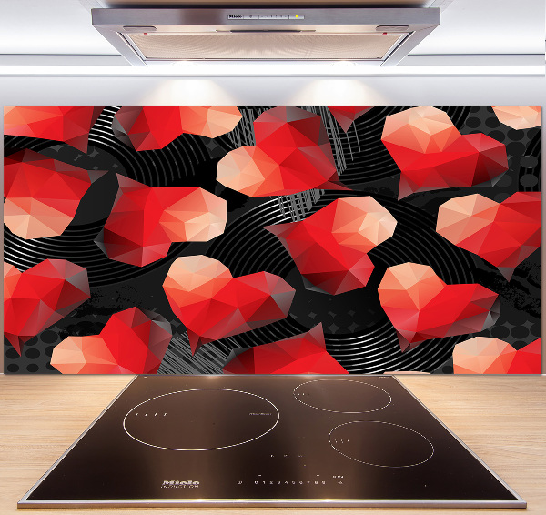 Cooker splashback Geometric hearts