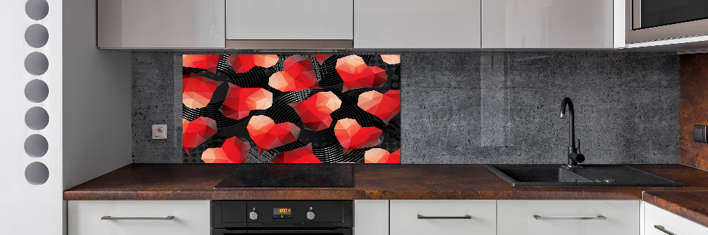 Cooker splashback Geometric hearts