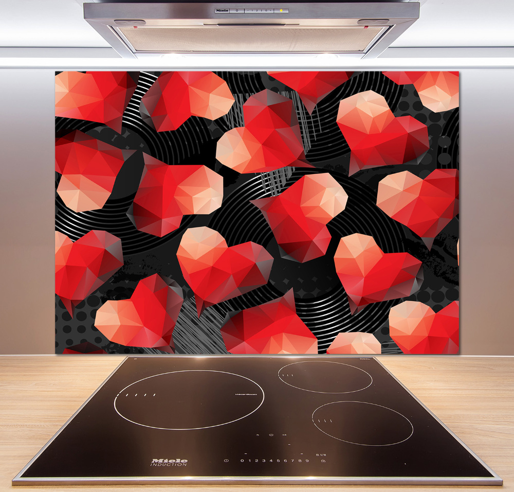 Cooker splashback Geometric hearts