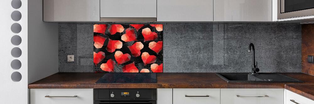 Cooker splashback Geometric hearts