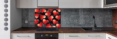 Cooker splashback Geometric hearts