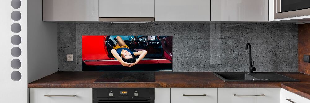 Cooker splashback A woman in the car