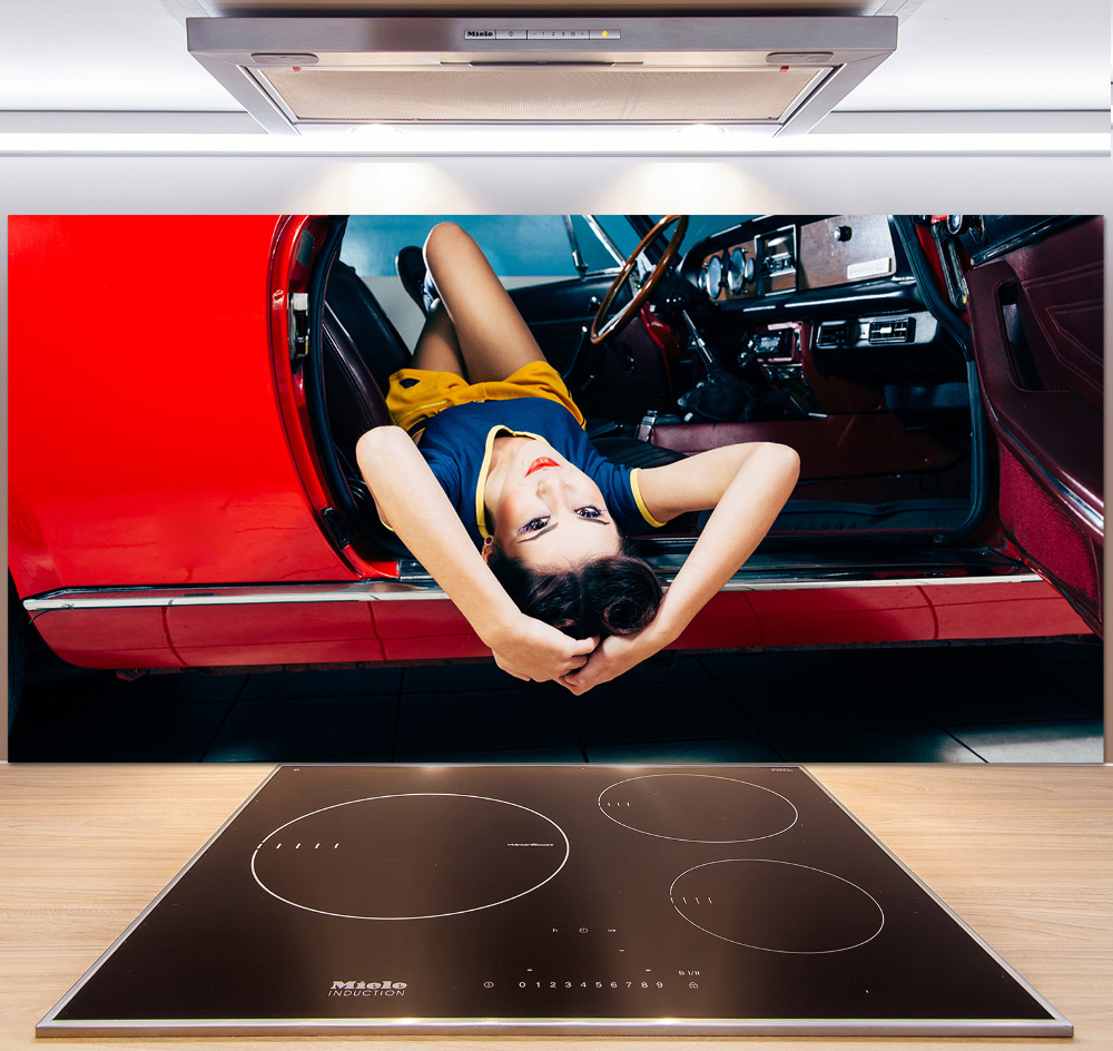 Cooker splashback A woman in the car