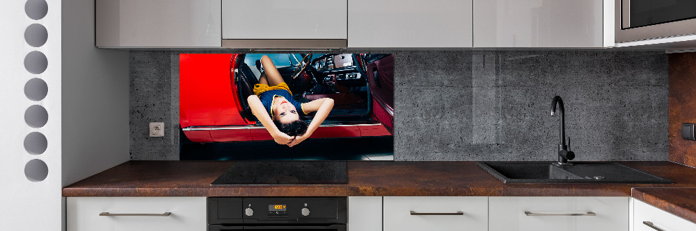 Cooker splashback A woman in the car