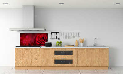 Cooker splashback Red heart rose