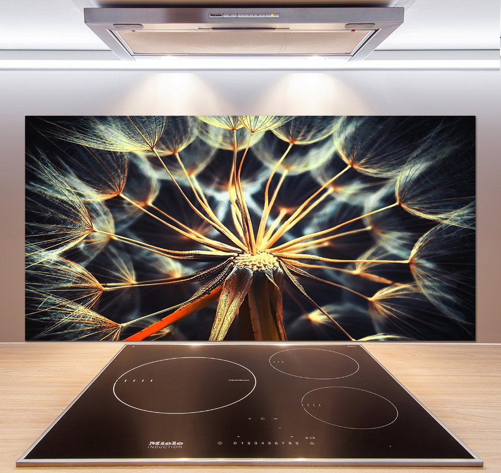 Cooker splashback dandelions