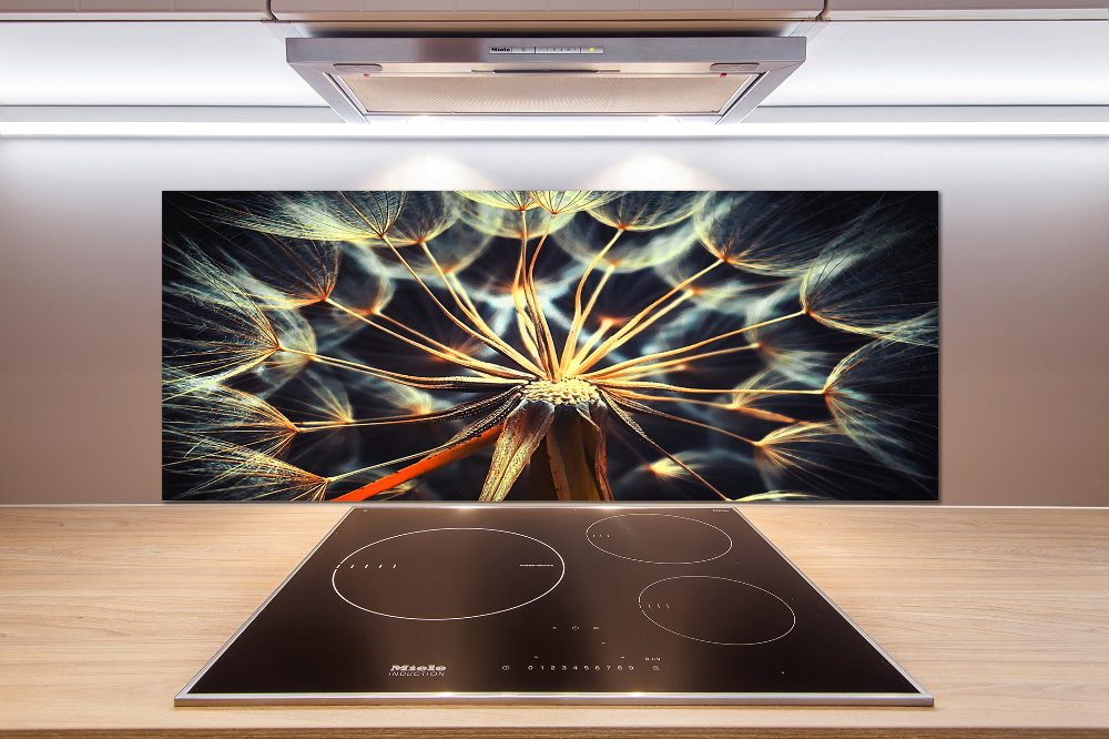 Cooker splashback dandelions