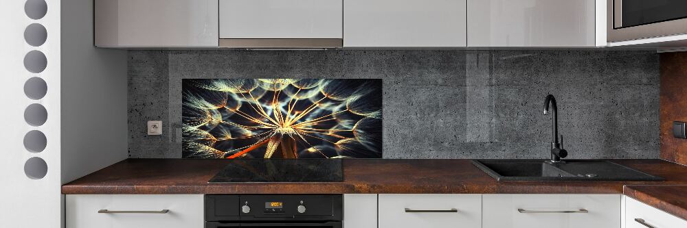 Cooker splashback dandelions