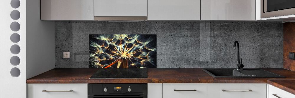 Cooker splashback dandelions