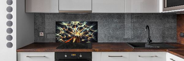 Cooker splashback dandelions