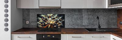 Cooker splashback dandelions