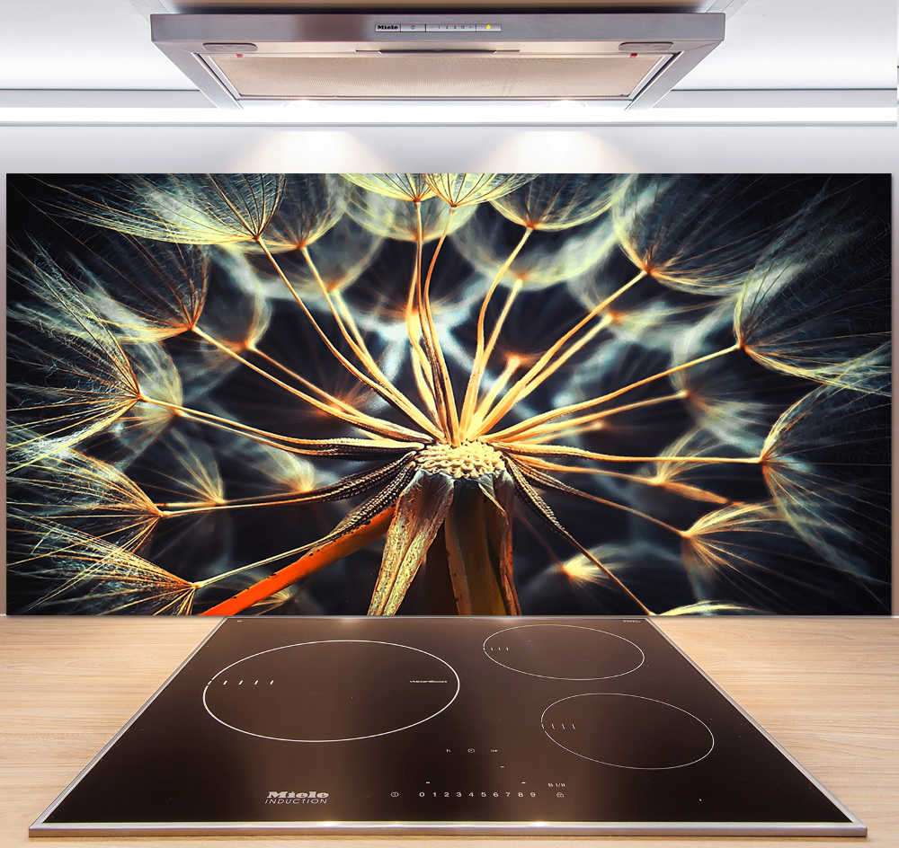 Cooker splashback dandelions