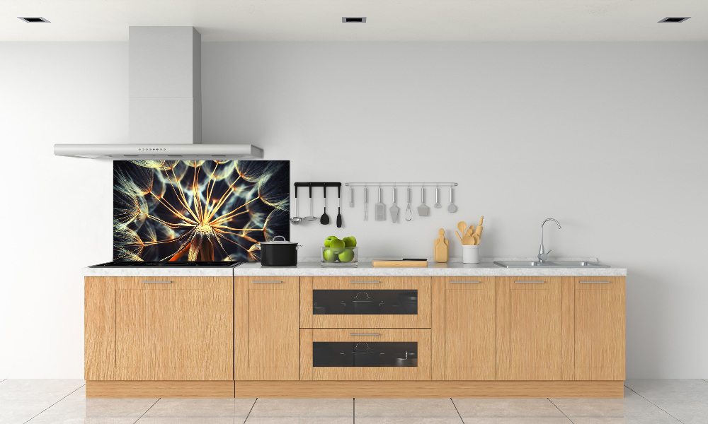 Cooker splashback dandelions