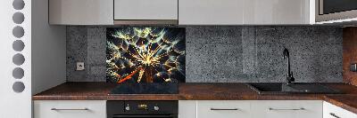 Cooker splashback dandelions