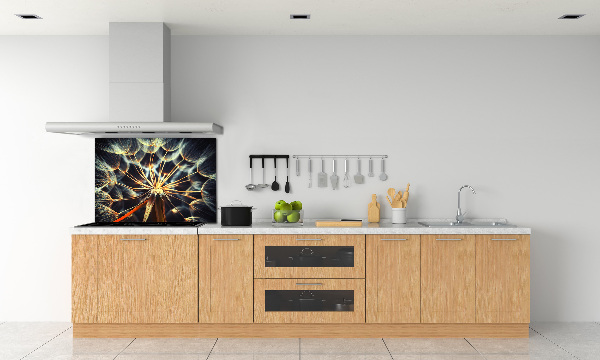 Cooker splashback dandelions