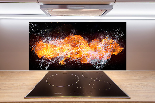 Cooker splashback Fire versus water