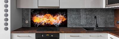 Cooker splashback Fire versus water