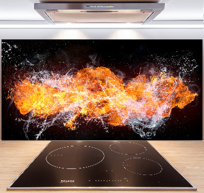 Cooker splashback Fire versus water