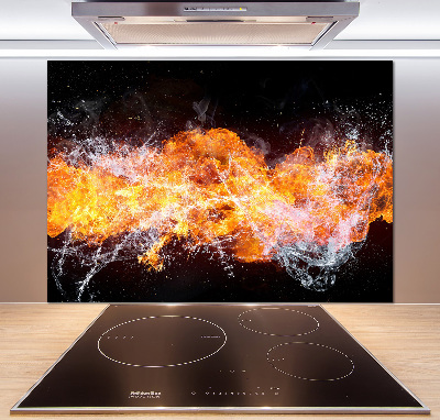 Cooker splashback Fire versus water