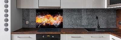 Cooker splashback Fire versus water