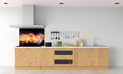 Cooker splashback Fire versus water