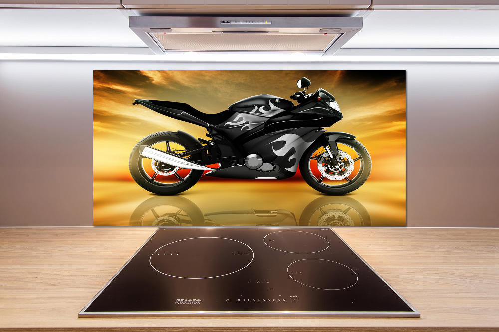 Glass splashback Motorbike