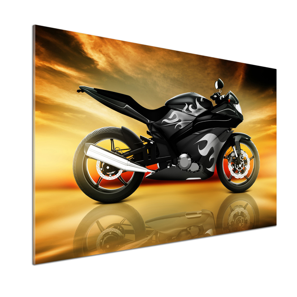 Glass splashback Motorbike