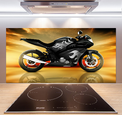 Glass splashback Motorbike