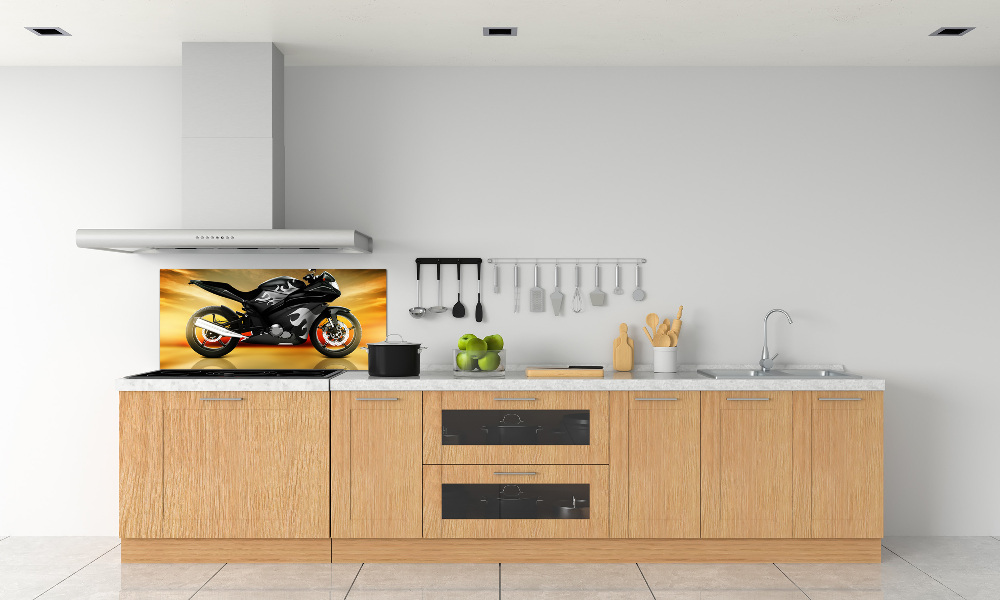 Glass splashback Motorbike