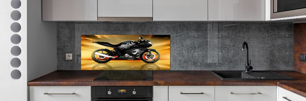 Glass splashback Motorbike